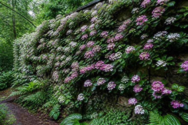 découvrez l'hortensia grimpant, la plante idéale pour embellir vos murs ombragés avec ses fleurs généreuses et son feuillage luxuriant.