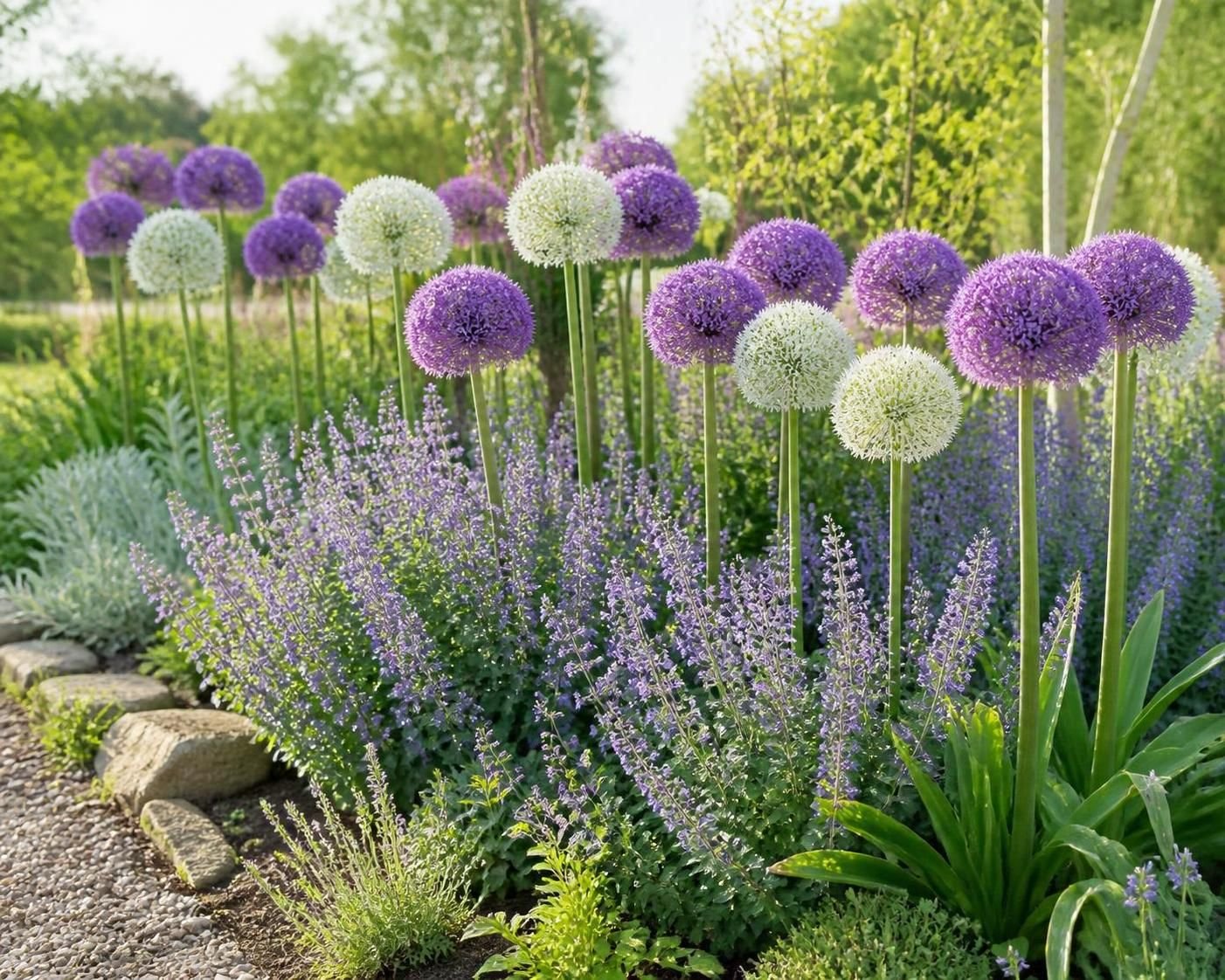 découvrez comment planter les bulbes d'alliums d'ornement pour un printemps au jardin aux accents graphiques et colorés.