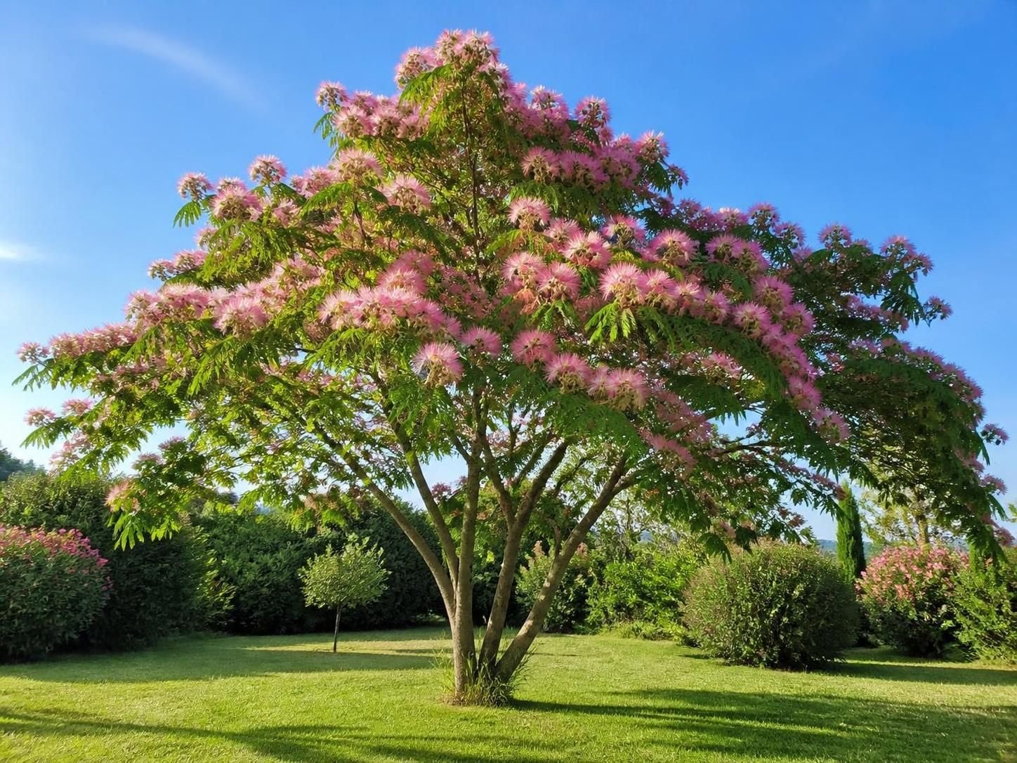 découvrez l'albizia, cet arbre élégant aux plumeaux roses qui apporte beauté et douceur à votre jardin.