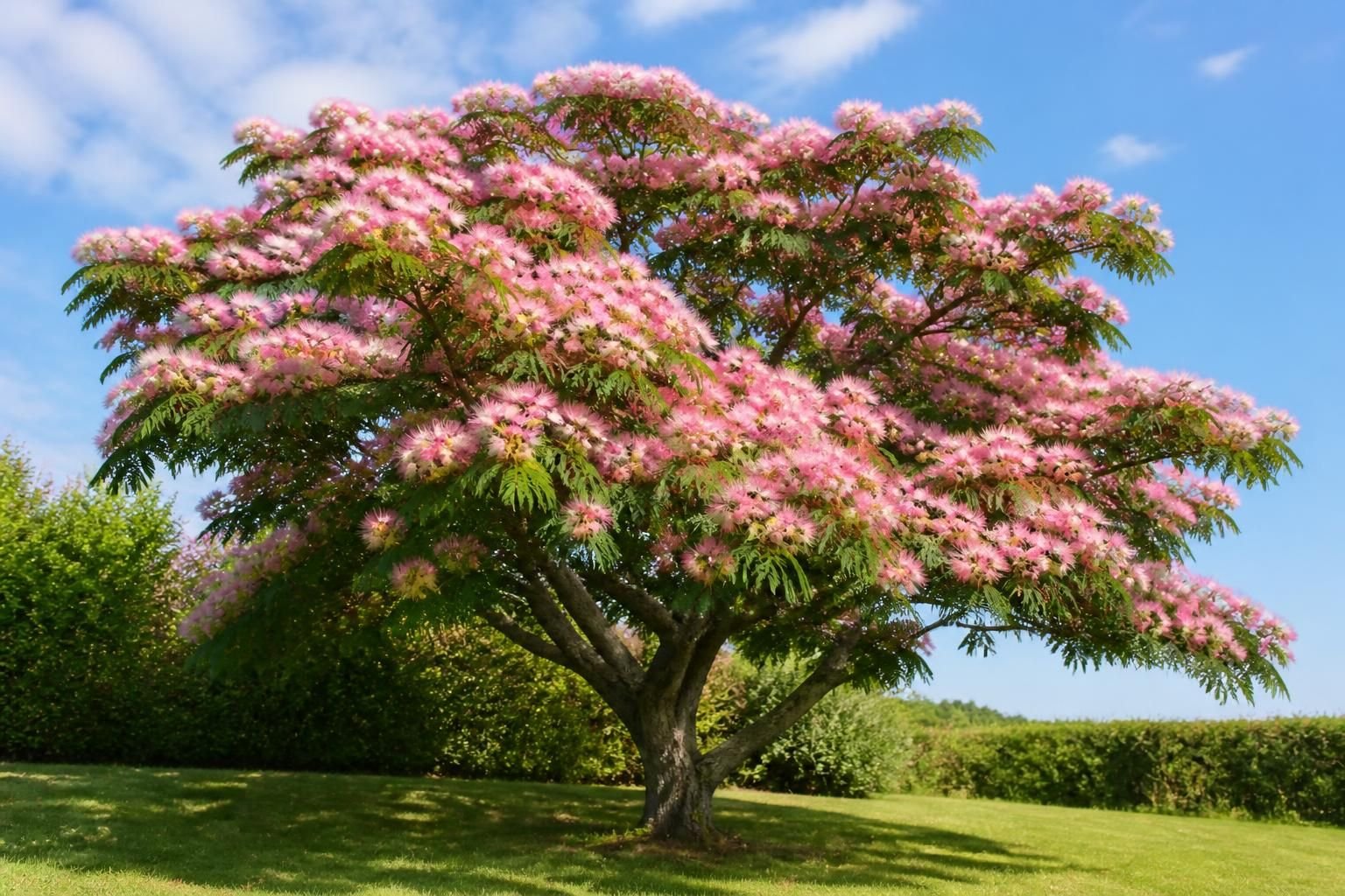 découvrez l'albizia, cet arbre élégant aux plumeaux roses, idéal pour apporter une touche colorée et délicate à votre jardin.
